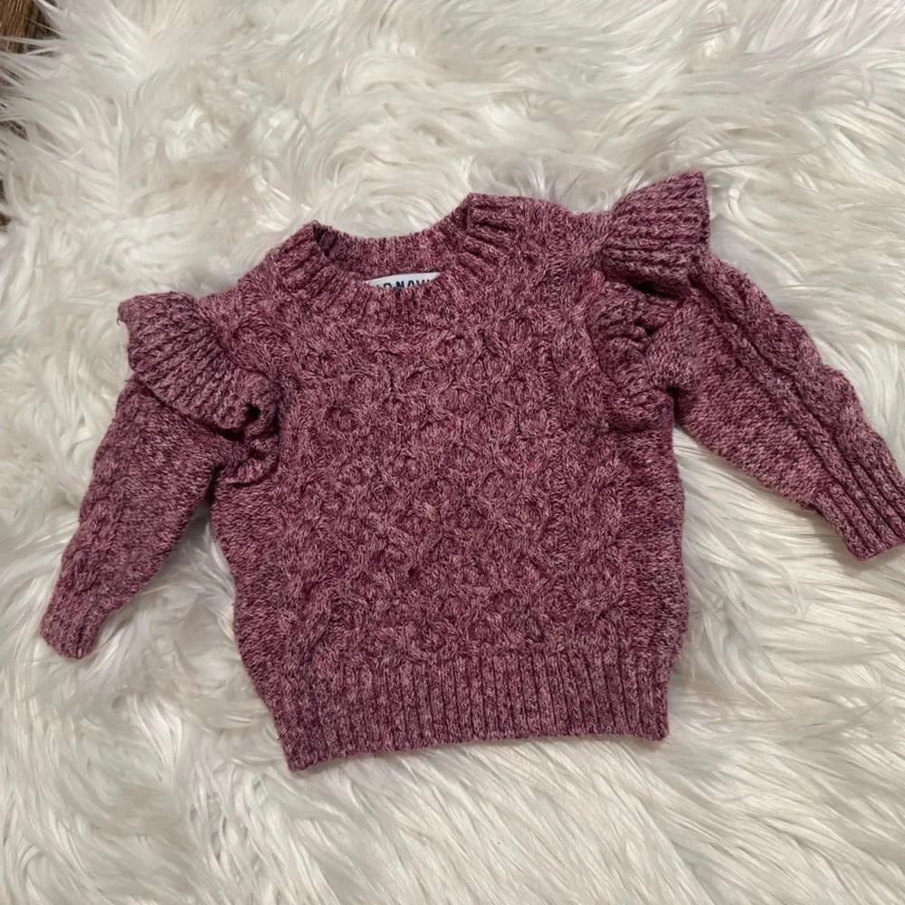 Old Navy Baby Girl 0-3M‎ Pink Knit Sweater Pants Outfit Set Cozy 2Pc